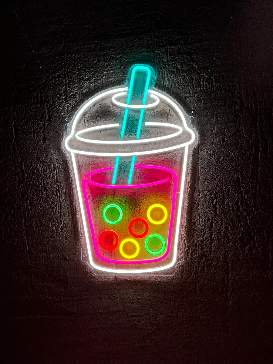 Неоновая вывеска Бабл Ти Bubble Tea, фото 10