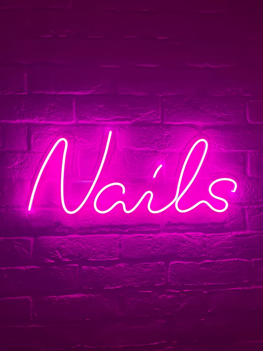 Неоновая вывеска Nails Ногти с пультом, фото 2