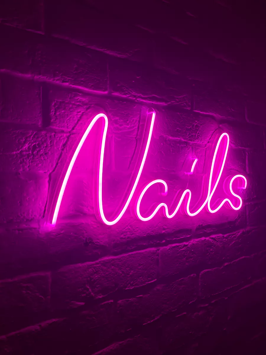 Неоновая вывеска Nails Ногти с пультом, фото 4