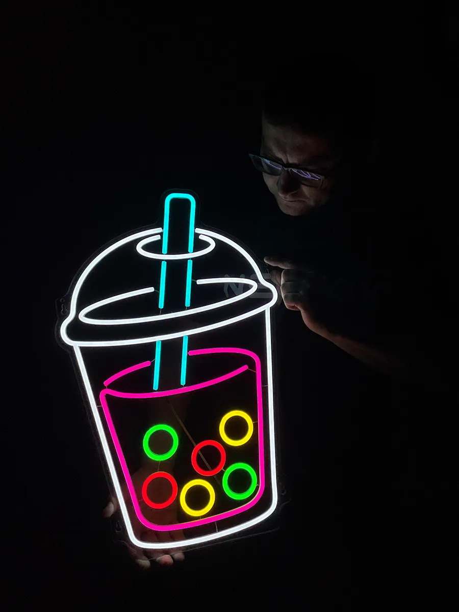 Неоновая вывеска Бабл Ти Bubble Tea, фото 4
