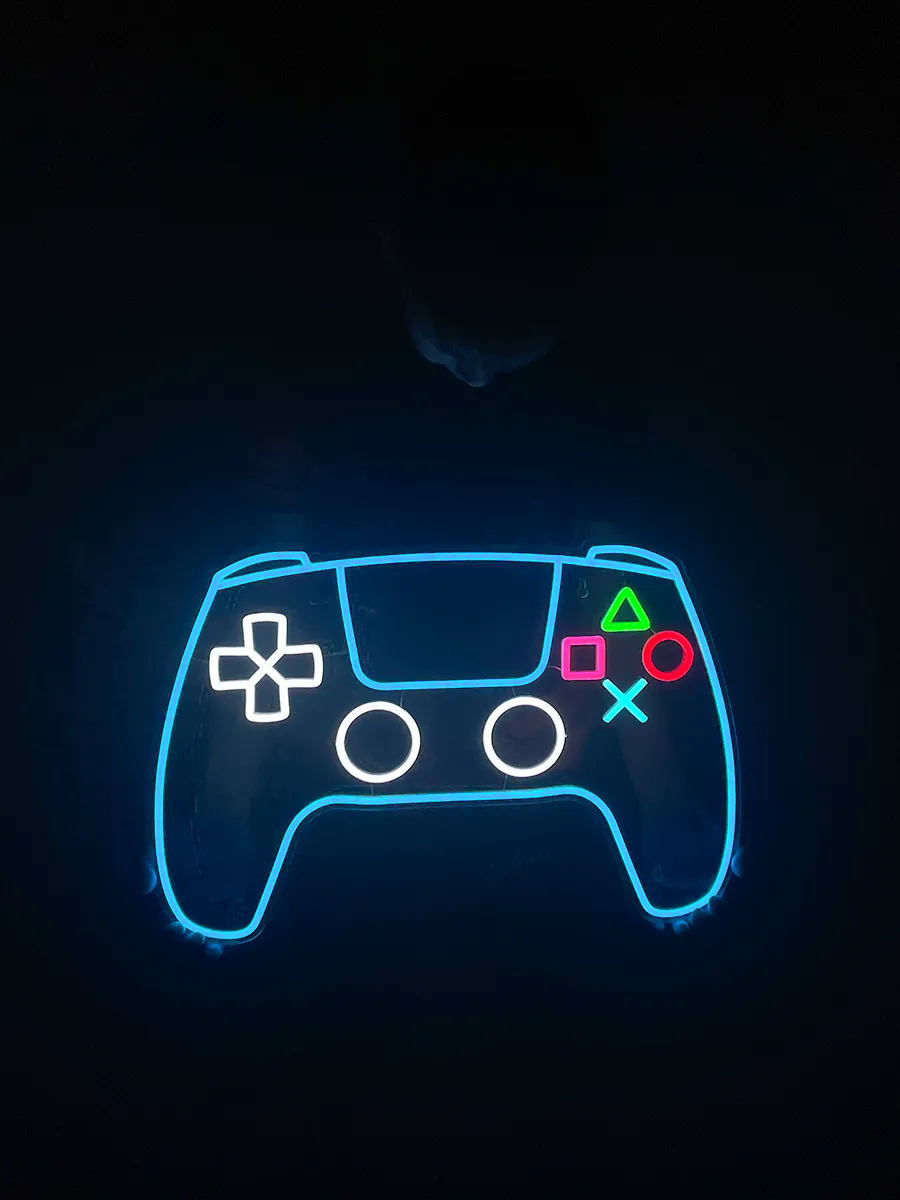 Неоновый светильник Геймпад Play Station, фото 4