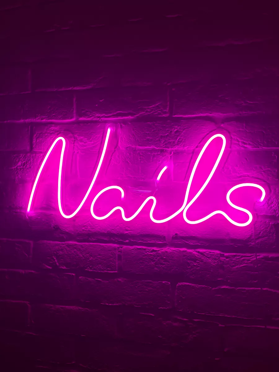 Неоновая вывеска Nails Ногти с пультом, фото 5