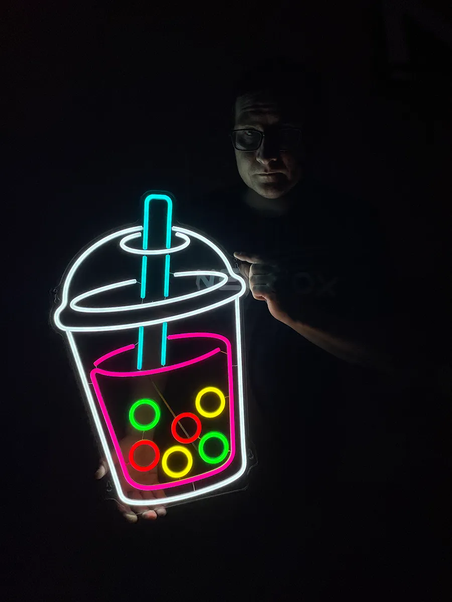 Неоновая вывеска Бабл Ти Bubble Tea, фото 5