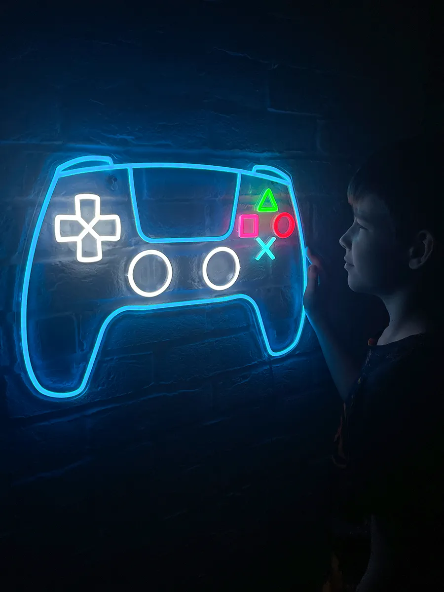 Неоновый светильник Геймпад Play Station, фото 5