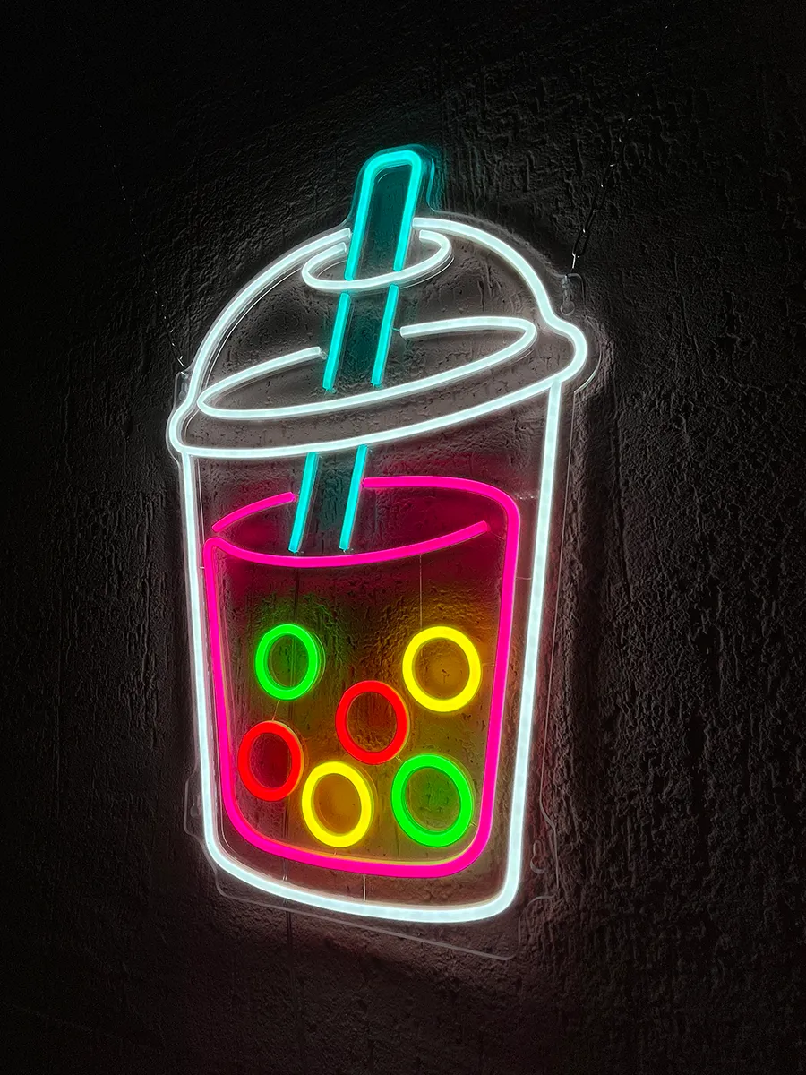 Неоновая вывеска Бабл Ти Bubble Tea, фото 7