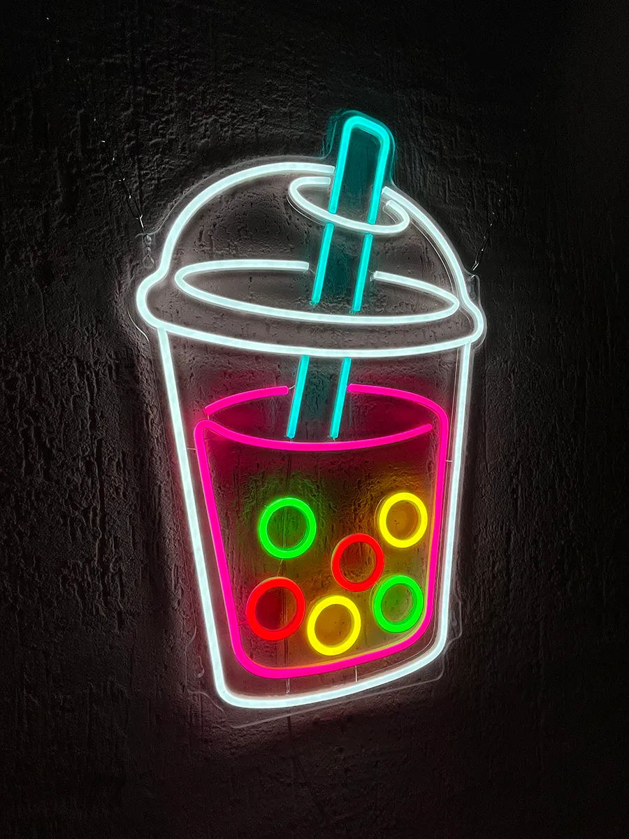 Неоновая вывеска Бабл Ти Bubble Tea, фото 8