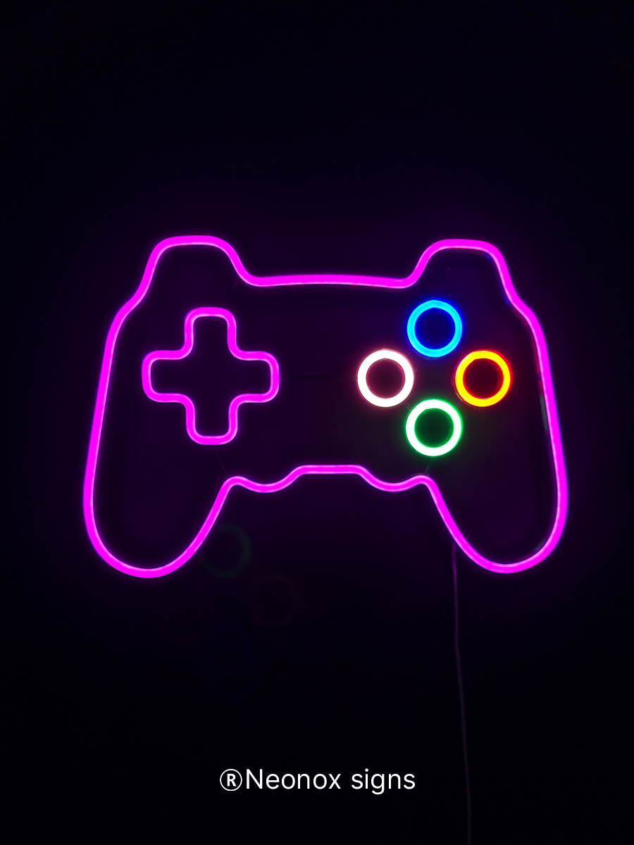Неоновая вывеска Геймпад Play Station ретро, фото 6